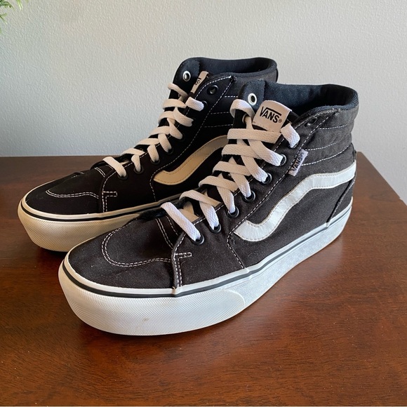 Vans Sk8-Hi High-Top Sneakers with Signature Stripe - All Canvas - Picture 1 of 8